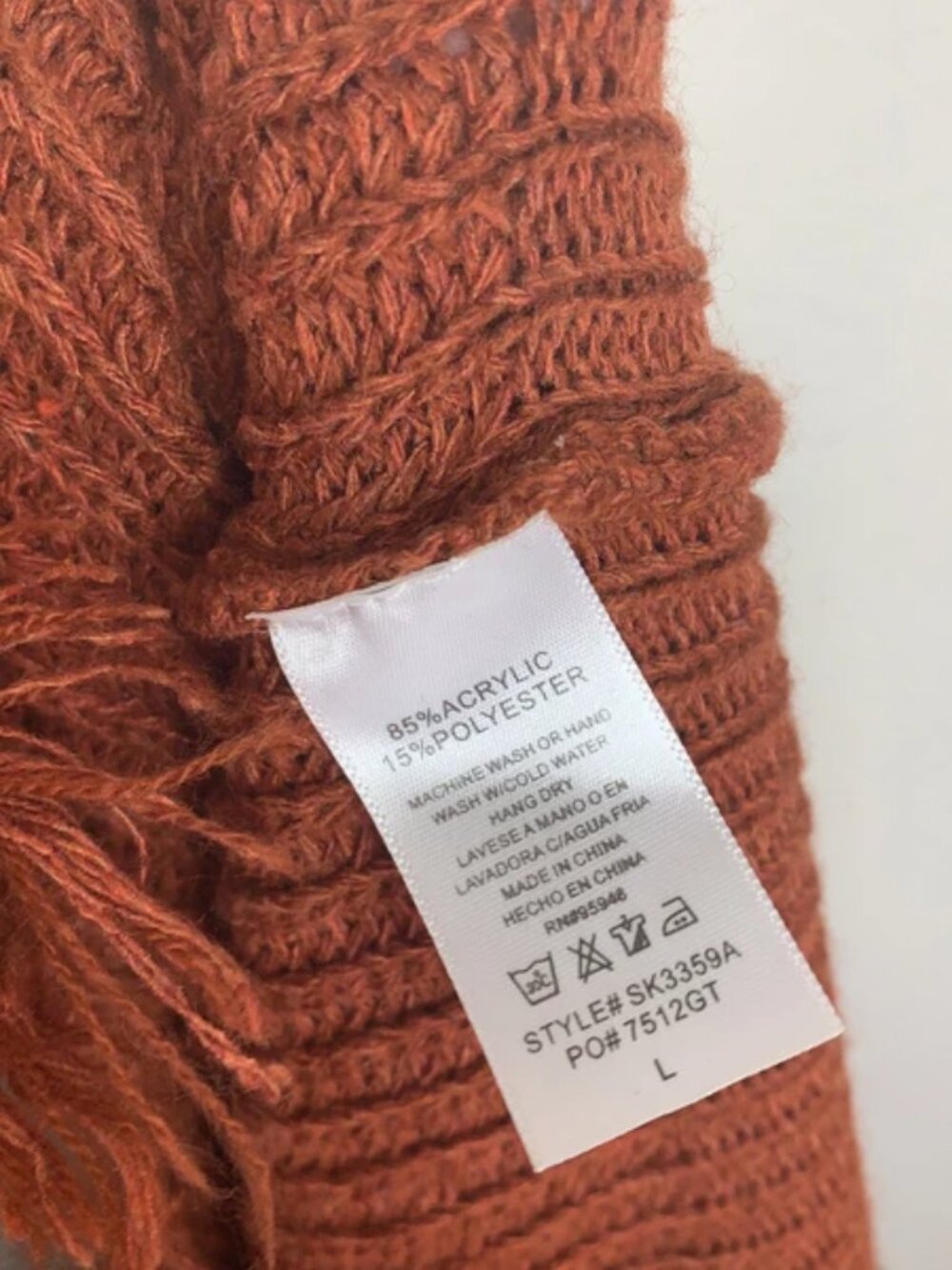 Windsor Rust Distressed Sweater - Picture 3 of 4